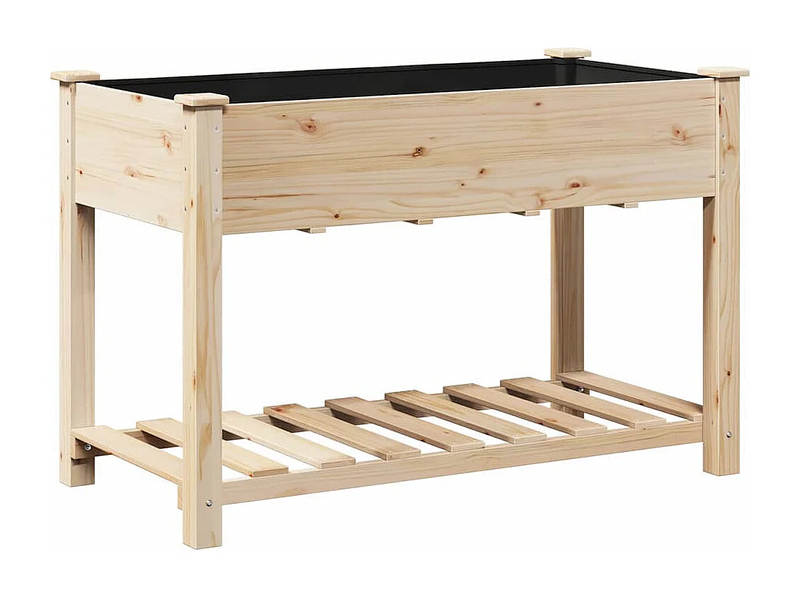 Maceta para Jardín | Jardinera | Macetero con estante Beige 115 x 59 x 76.5 cm