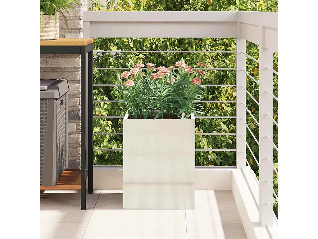 Maceta para Jardín | Jardinera | Macetero Plateado Acero galvanizado