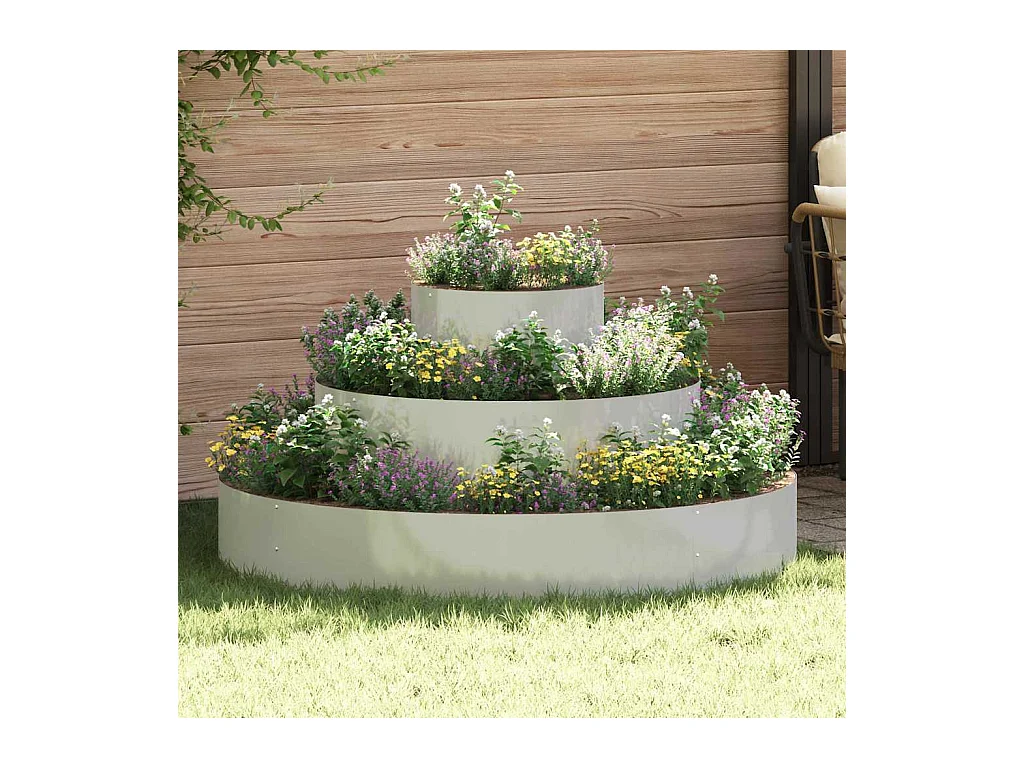 Cache-pot de jardin | Jardinière Argent 120 x 120 x 20 cm Acier galvanisé