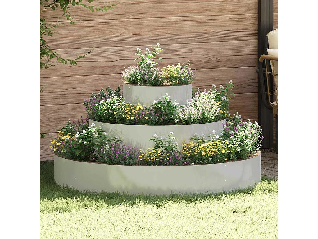 Cache-pot de jardin | Jardinière Argent 120 x 120 x 20 cm Acier galvanisé