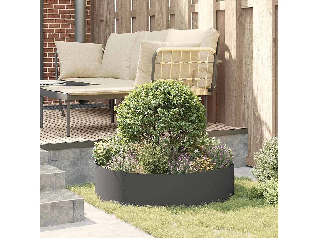 Cache-pot de jardin | Jardinière Noir 80 x 80 x 20 cm Acier