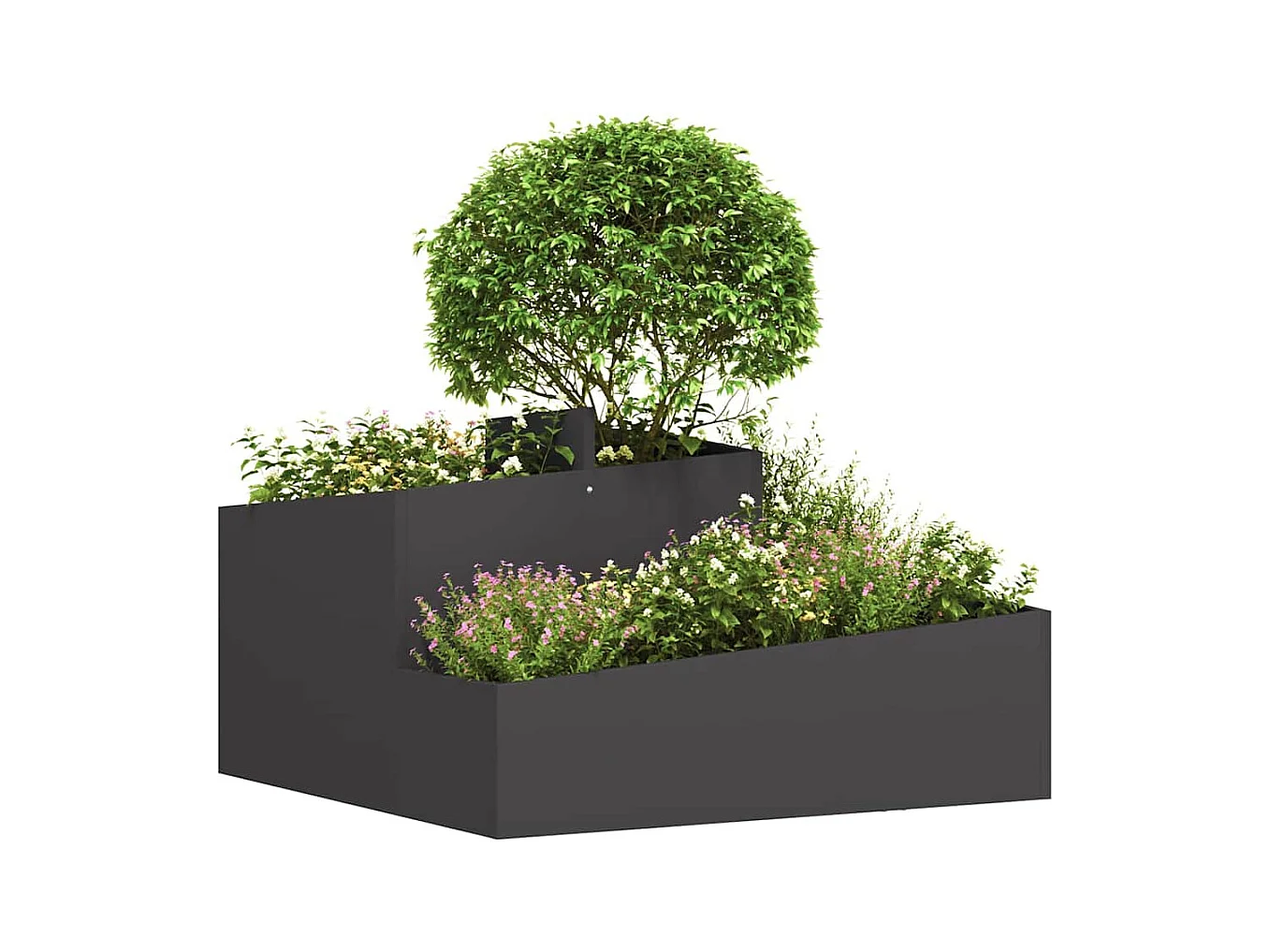 Maceta para Jardín | Jardinera | Macetero Negro 80 x 80 x 50 cm Acero laminado en frío