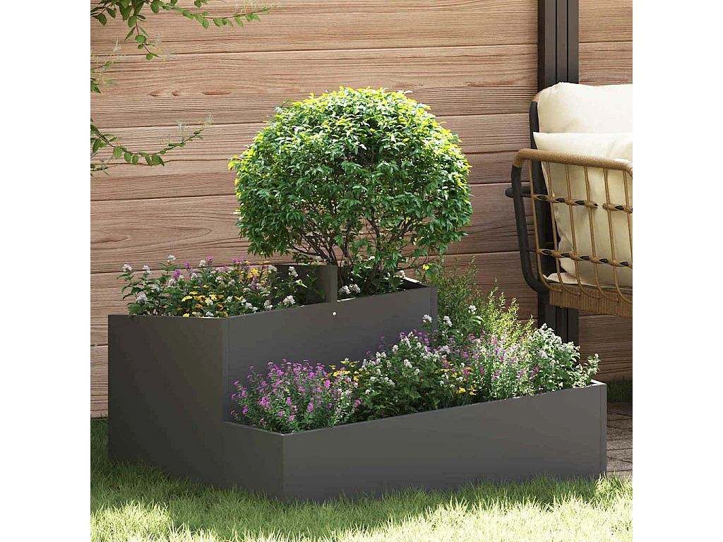 Cache-pot de jardin | Jardinière Noir 80 x 80 x 50 cm Acier laminé à froid