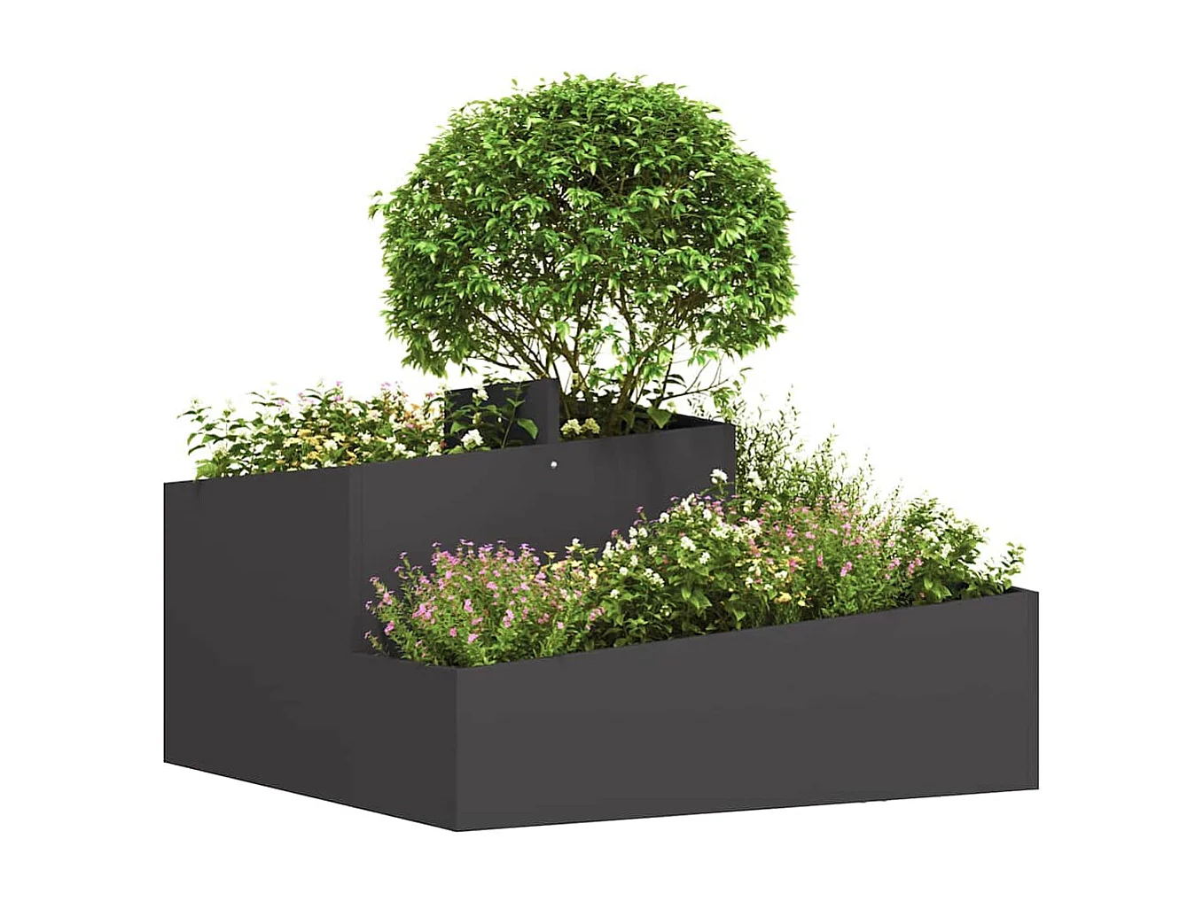 Maceta para Jardín | Jardinera | Macetero Negro 80 x 80 x 50 cm Acero laminado en frío