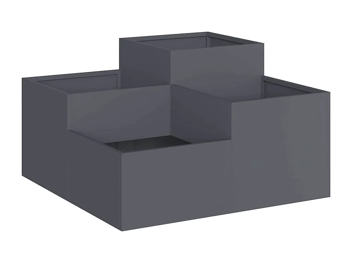 Cache-pot de jardin | Jardinière Anthracite 80 x 80 x 48 cm Acier