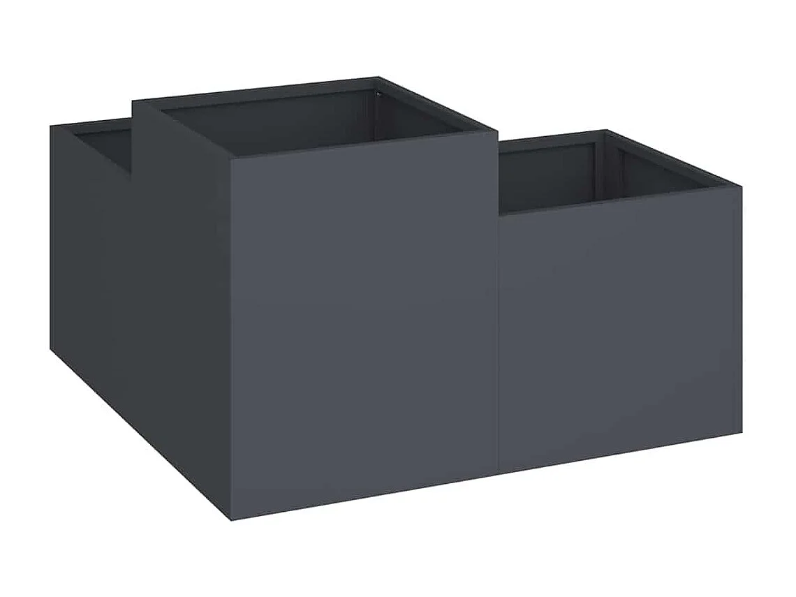 Cache-pot de jardin | Jardinière Anthracite 80 x 80 x 48 cm Acier