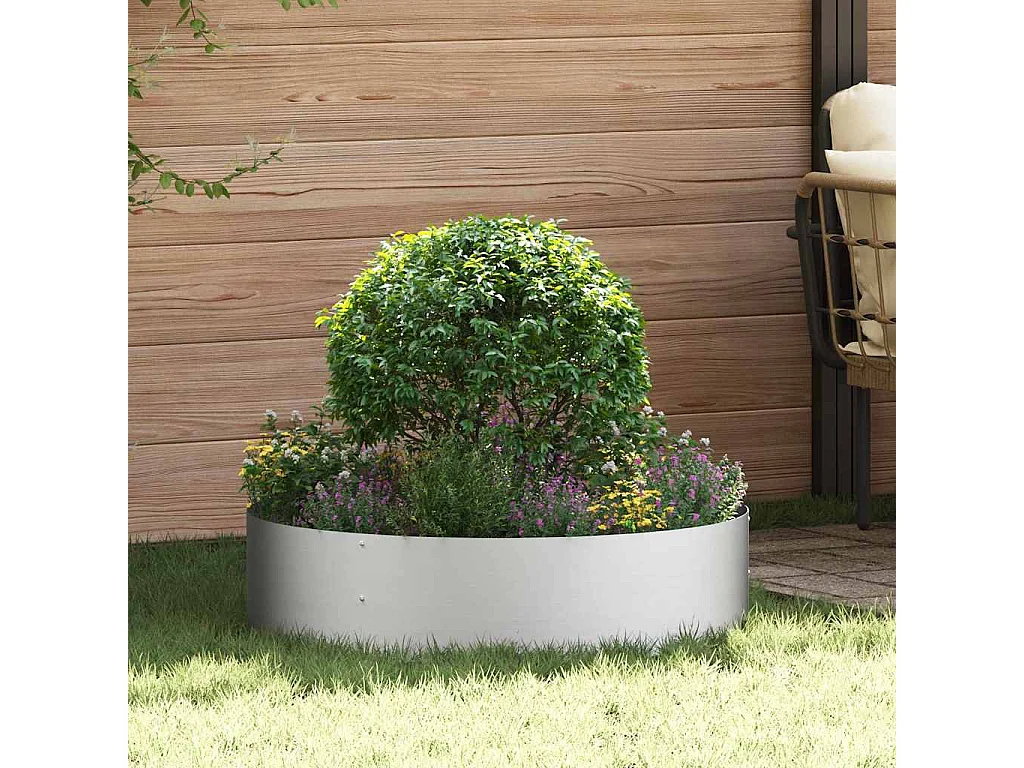 Maceta para Jardín | Jardinera | Macetero Plateado 80 x 80 x 20 cm Acero galvanizado