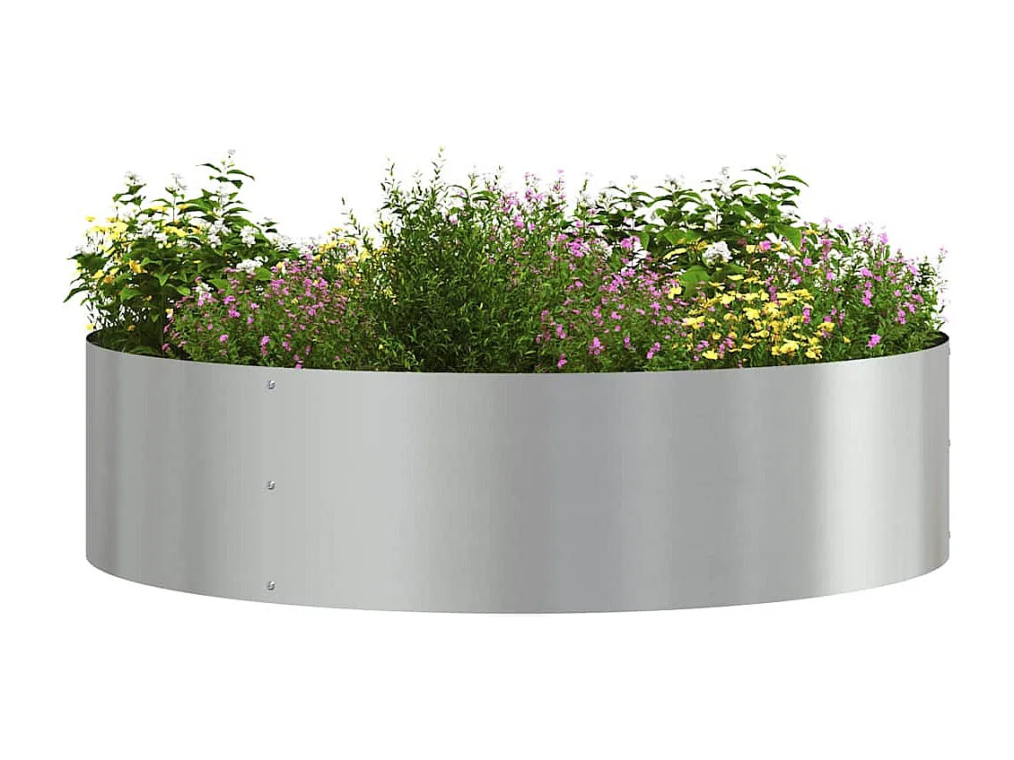 Maceta para Jardín | Jardinera | Macetero Plateado 80 x 80 x 20 cm Acero galvanizado