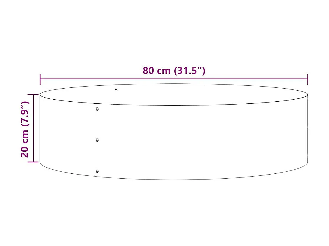 Maceta para Jardín | Jardinera | Macetero Plateado 80 x 80 x 20 cm Acero galvanizado