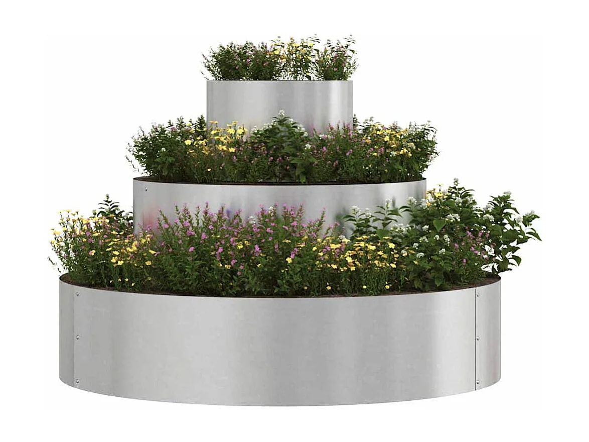 Cache-pot de jardin | Jardinière Argent 90 x 90 x 20 cm Acier inoxydable
