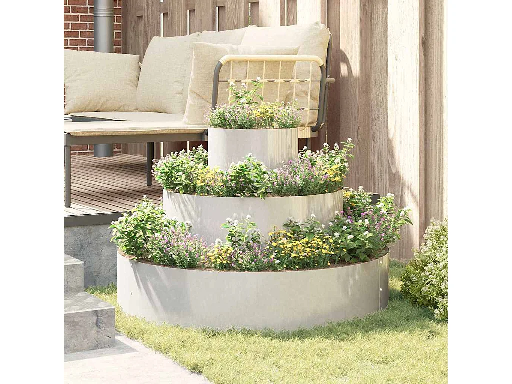 Maceta para Jardín | Jardinera | Macetero Plateado 90 x 90 x 20 cm Acero inoxidable