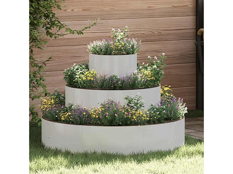 Cache-pot de jardin | Jardinière Argent 90 x 90 x 20 cm Acier inoxydable