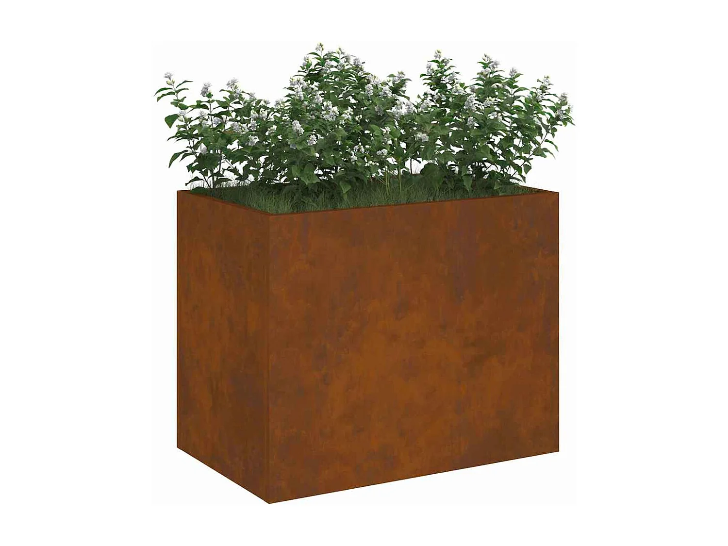 Cache-pot de jardin | Jardinière Marron 50 x 32 x 40 cm Acier vieilli