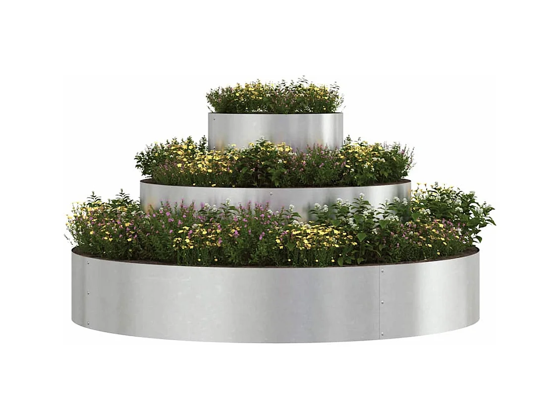 Cache-pot de jardin | Jardinière Argent 120 x 120 x 20 cm Acier inoxydable
