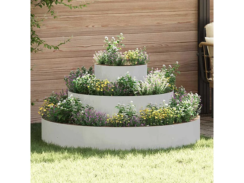 Maceta para Jardín | Jardinera | Macetero Plateado 120 x 120 x 20 cm Acero inoxidable