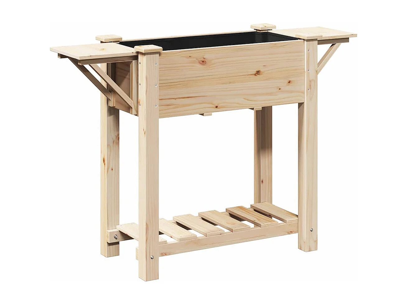 Maceta para Jardín | Jardinera | Macetero con estante Beige 111 x 37 x 76.5 cm