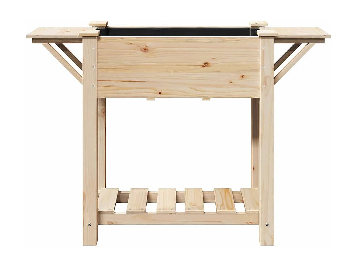 Maceta para Jardín | Jardinera | Macetero con estante Beige 111 x 37 x 76.5 cm