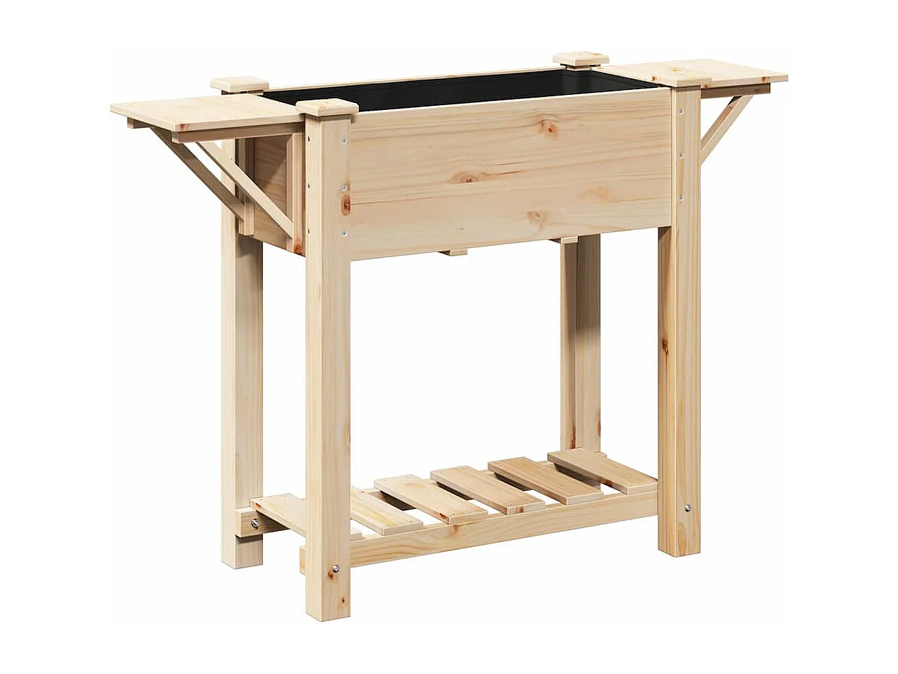 Maceta para Jardín | Jardinera | Macetero con estante Beige 111 x 37 x 76.5 cm