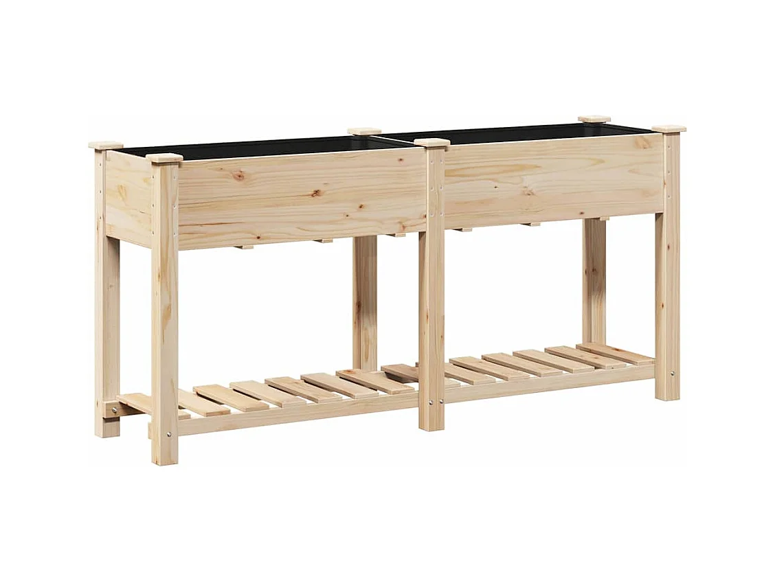 Maceta para Jardín | Jardinera | Macetero con estante Beige 161 x 43 x 76.5 cm