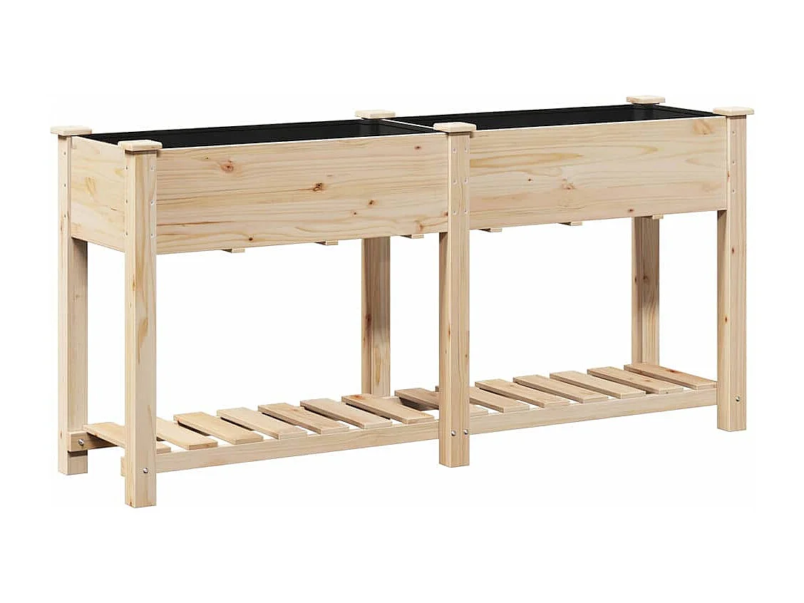 Maceta para Jardín | Jardinera | Macetero con estante Beige 161 x 43 x 76.5 cm