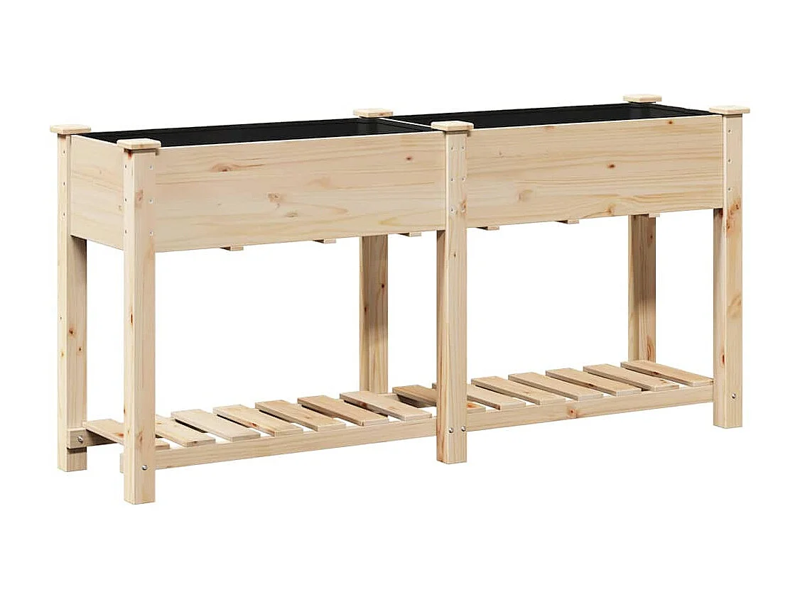 Maceta para Jardín | Jardinera | Macetero con estante Beige 161 x 43 x 76.5 cm