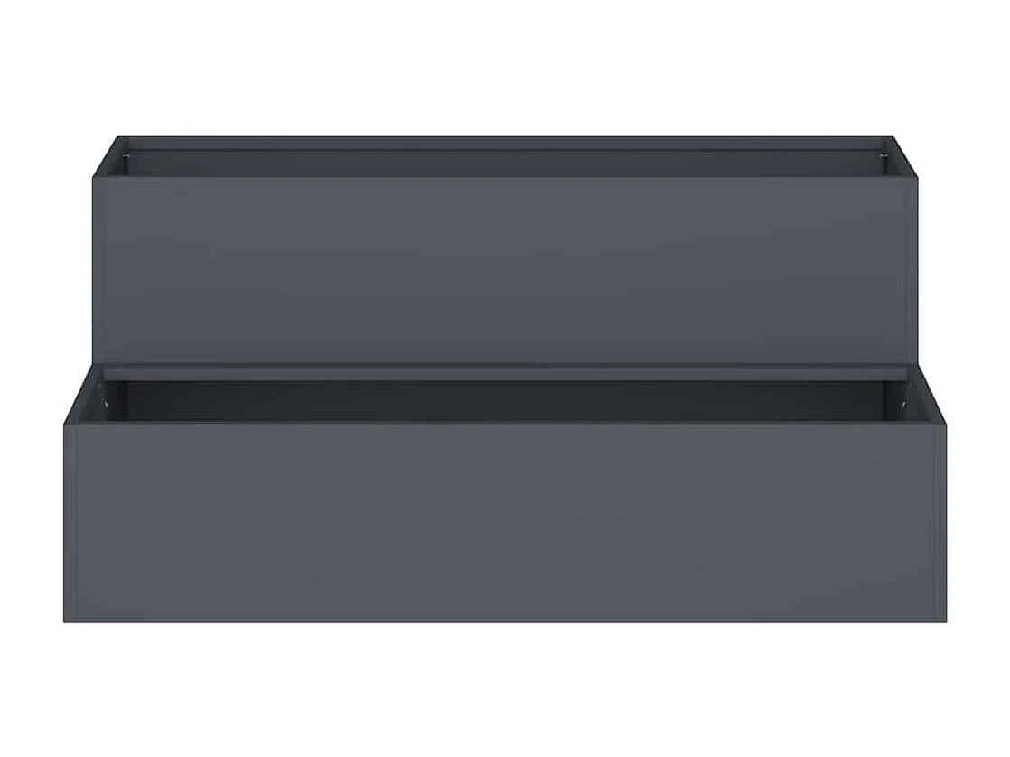 Maceta para Jardín | Jardinera | Macetero Antracita 100 x 60 x 45 cm Acero