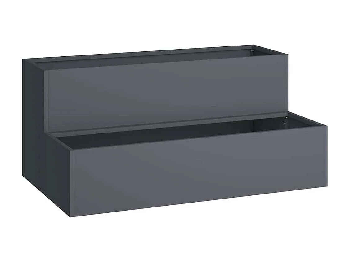 Cache-pot de jardin | Jardinière Anthracite 100 x 60 x 45 cm Acier