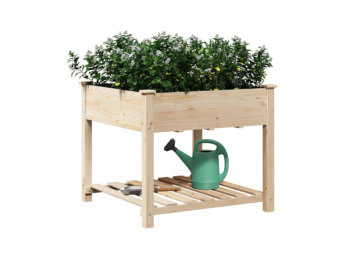 Maceta para Jardín | Jardinera | Macetero con estante Beige 90 x 90 x 76.5 cm