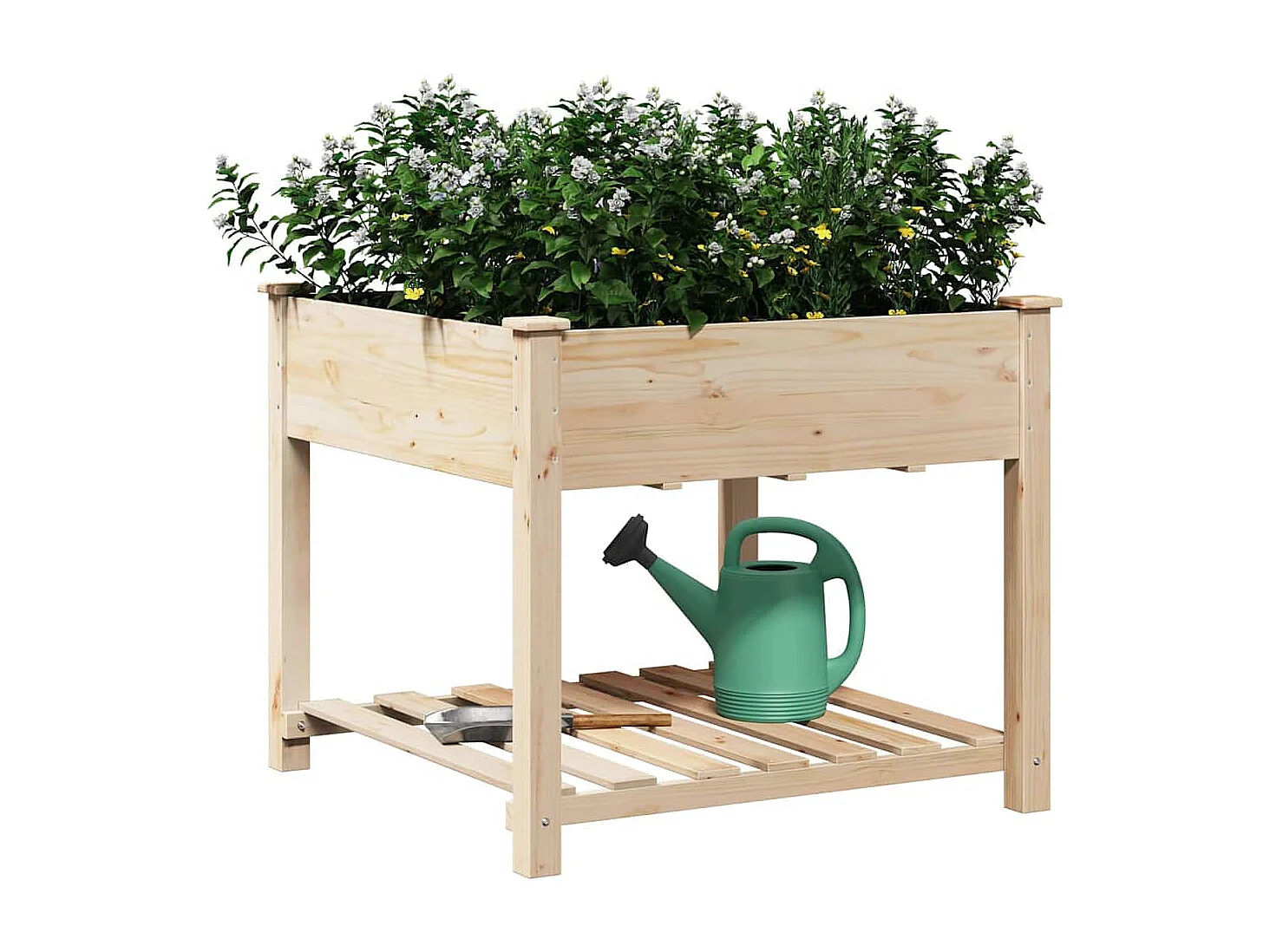 Maceta para Jardín | Jardinera | Macetero con estante Beige 90 x 90 x 76.5 cm