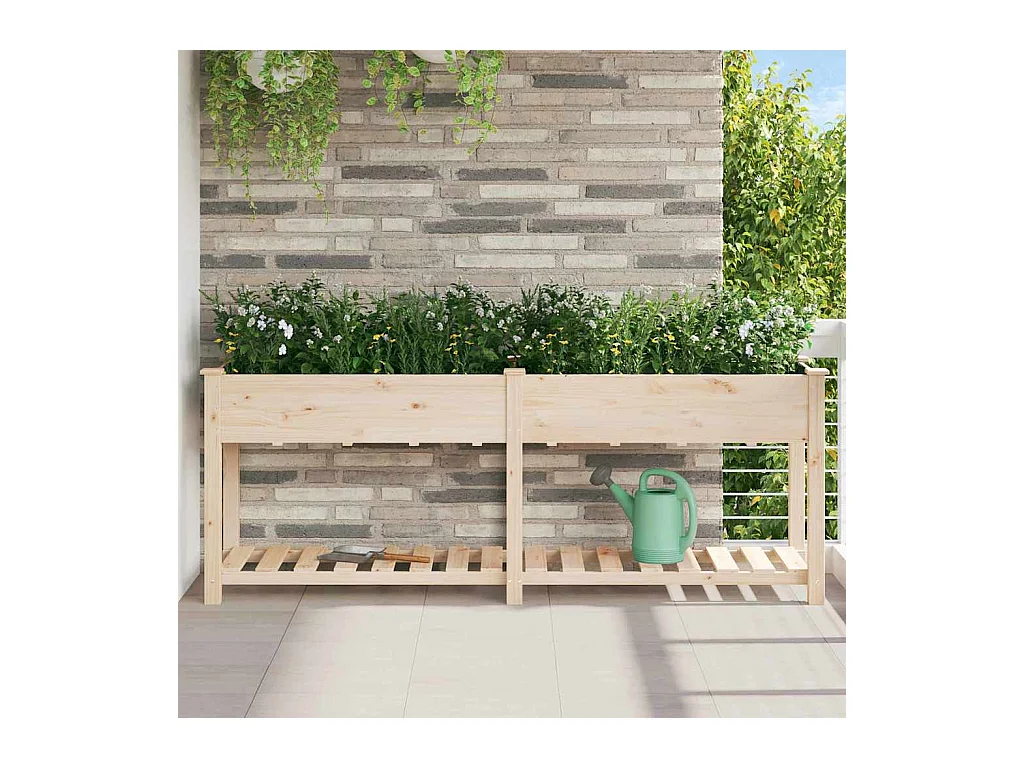 Maceta para Jardín | Jardinera | Macetero con estante Beige 203 x 53 x 76.5 cm
