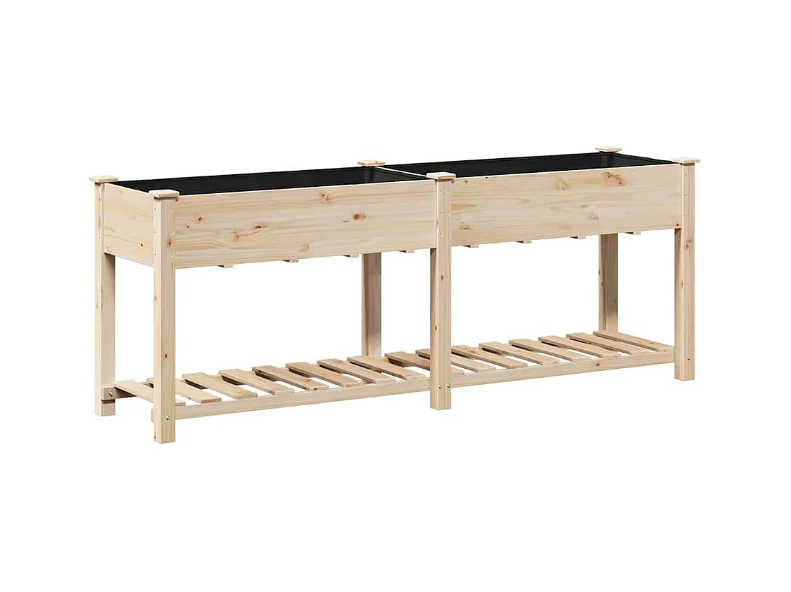 Maceta para Jardín | Jardinera | Macetero con estante Beige 203 x 53 x 76.5 cm