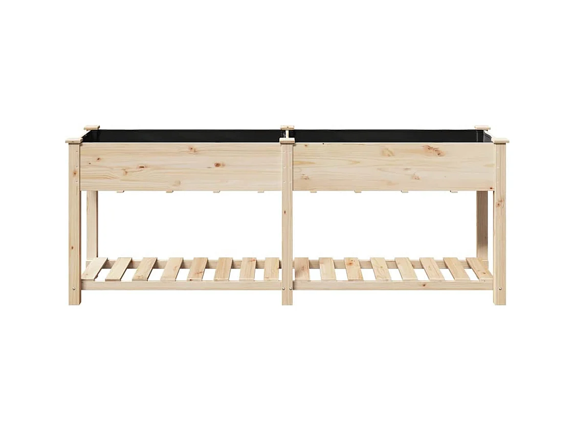 Maceta para Jardín | Jardinera | Macetero con estante Beige 203 x 53 x 76.5 cm