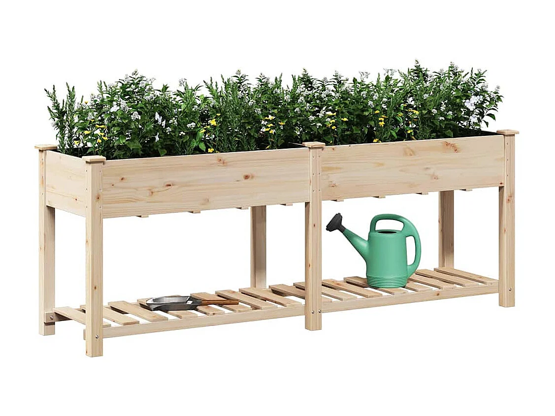 Cache-pot de jardin | Jardinière avec étagère Beige 203 x 53 x 76.5 cm