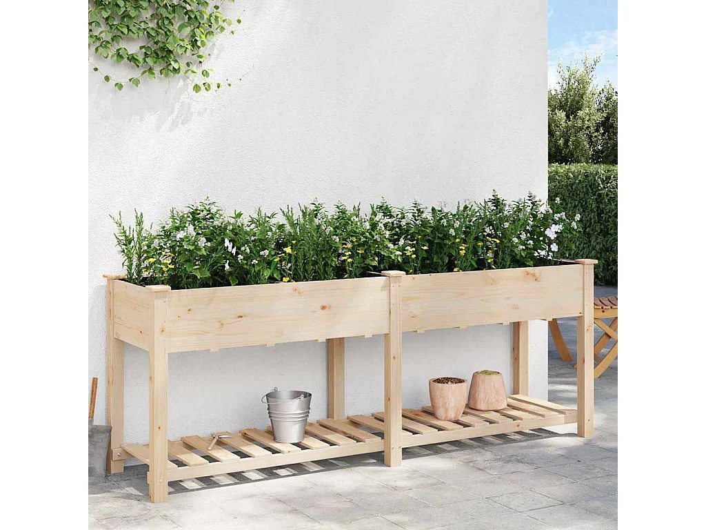 Cache-pot de jardin | Jardinière avec étagère Beige 203 x 53 x 76.5 cm