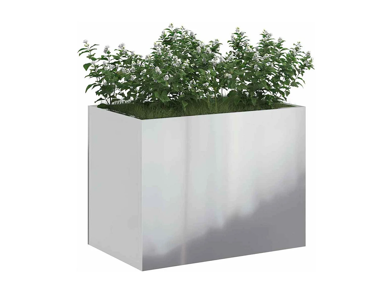 Cache-pot de jardin | Jardinière Argent 50 x 32 x 40 cm Acier galvanisé