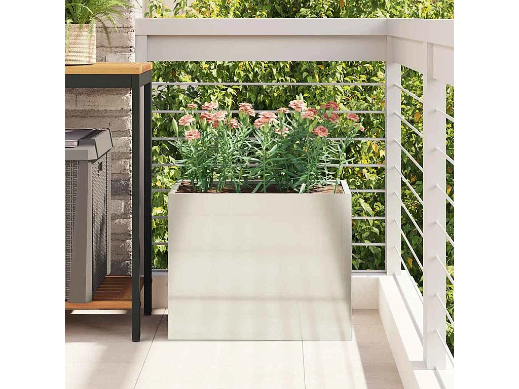 Cache-pot de jardin | Jardinière Argent 50 x 32 x 40 cm Acier galvanisé