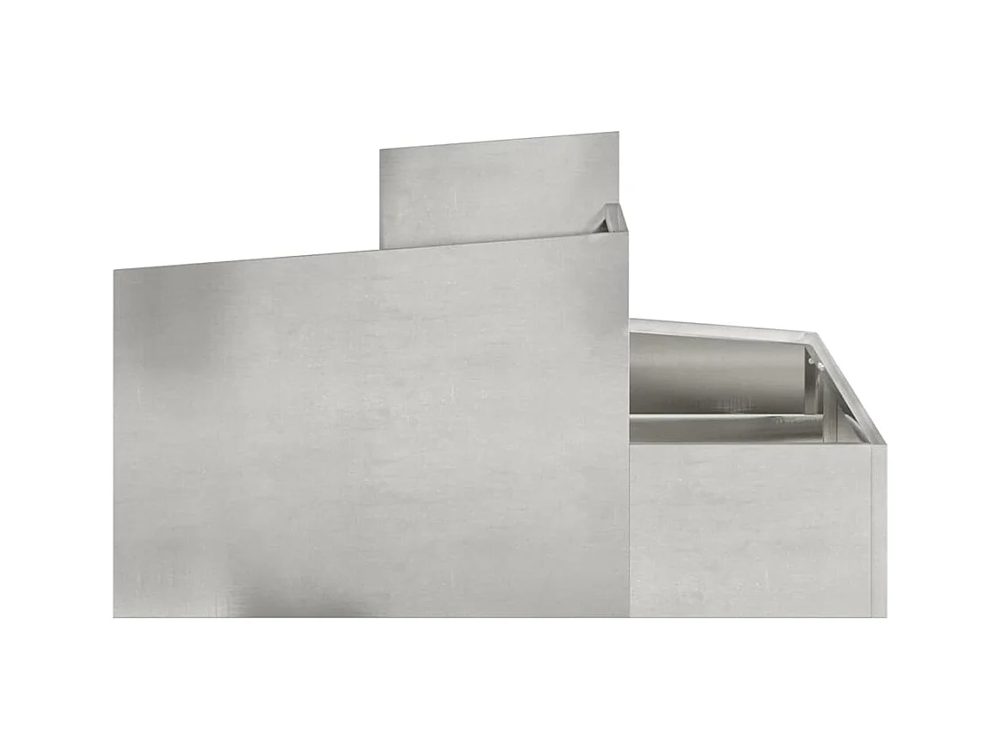 Maceta para Jardín | Jardinera | Macetero Plateado 80 x 80 x 50 cm Acero inoxidable