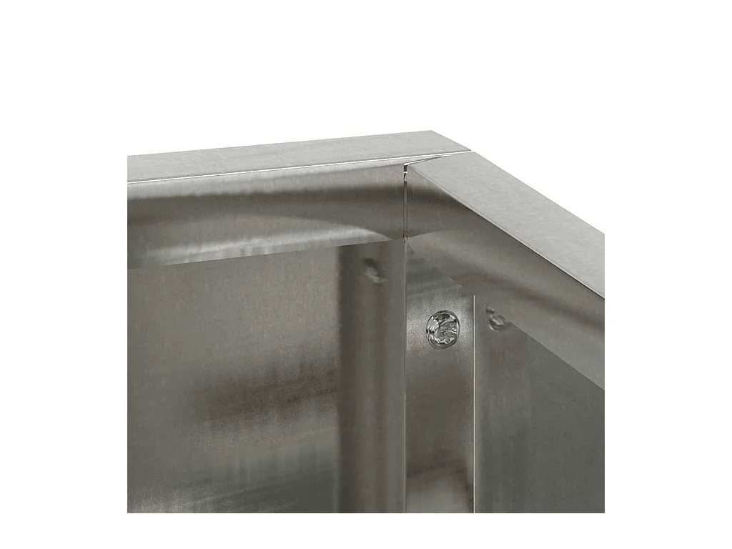 Maceta para Jardín | Jardinera | Macetero Plateado 80 x 80 x 50 cm Acero inoxidable