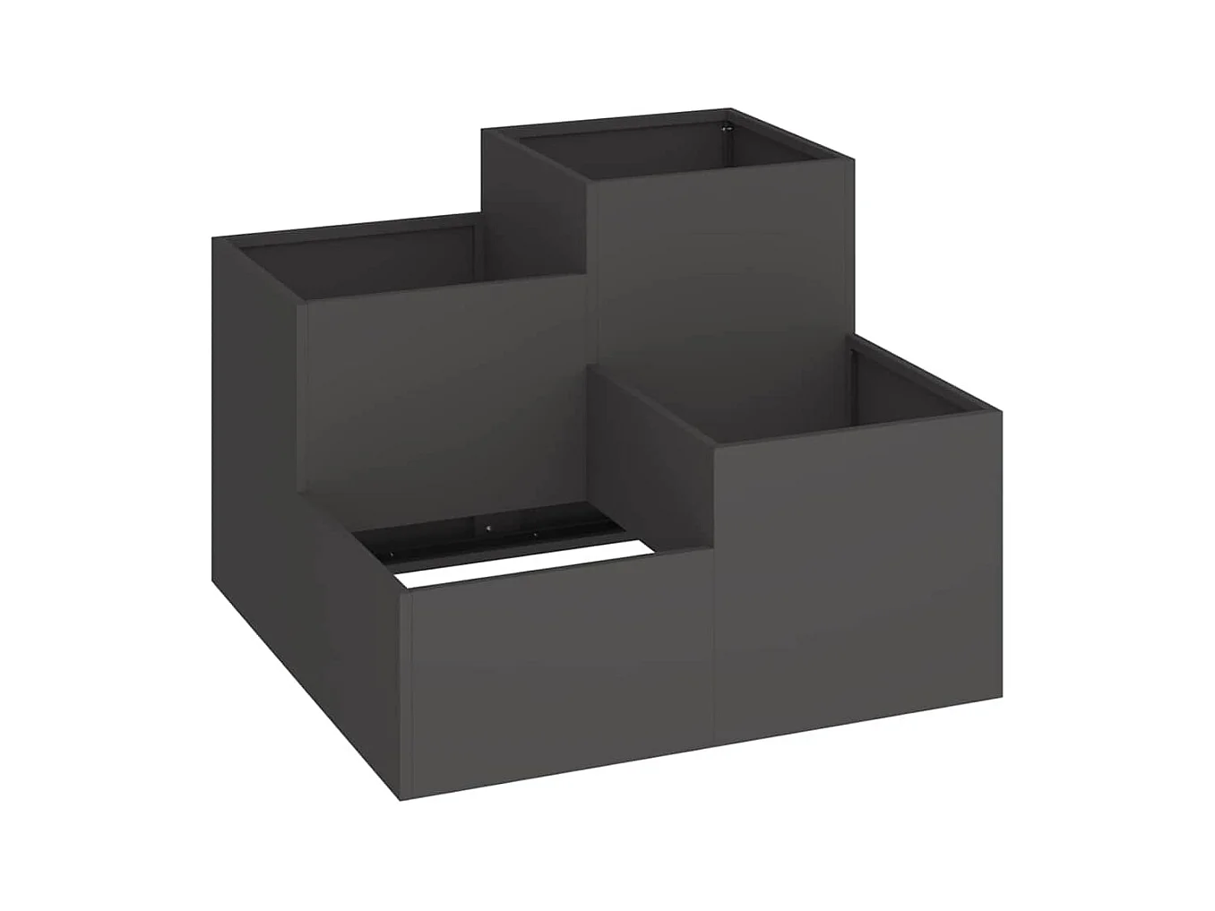 Maceta para Jardín | Jardinera | Macetero Negro 80 x 80 x 60 cm Acero