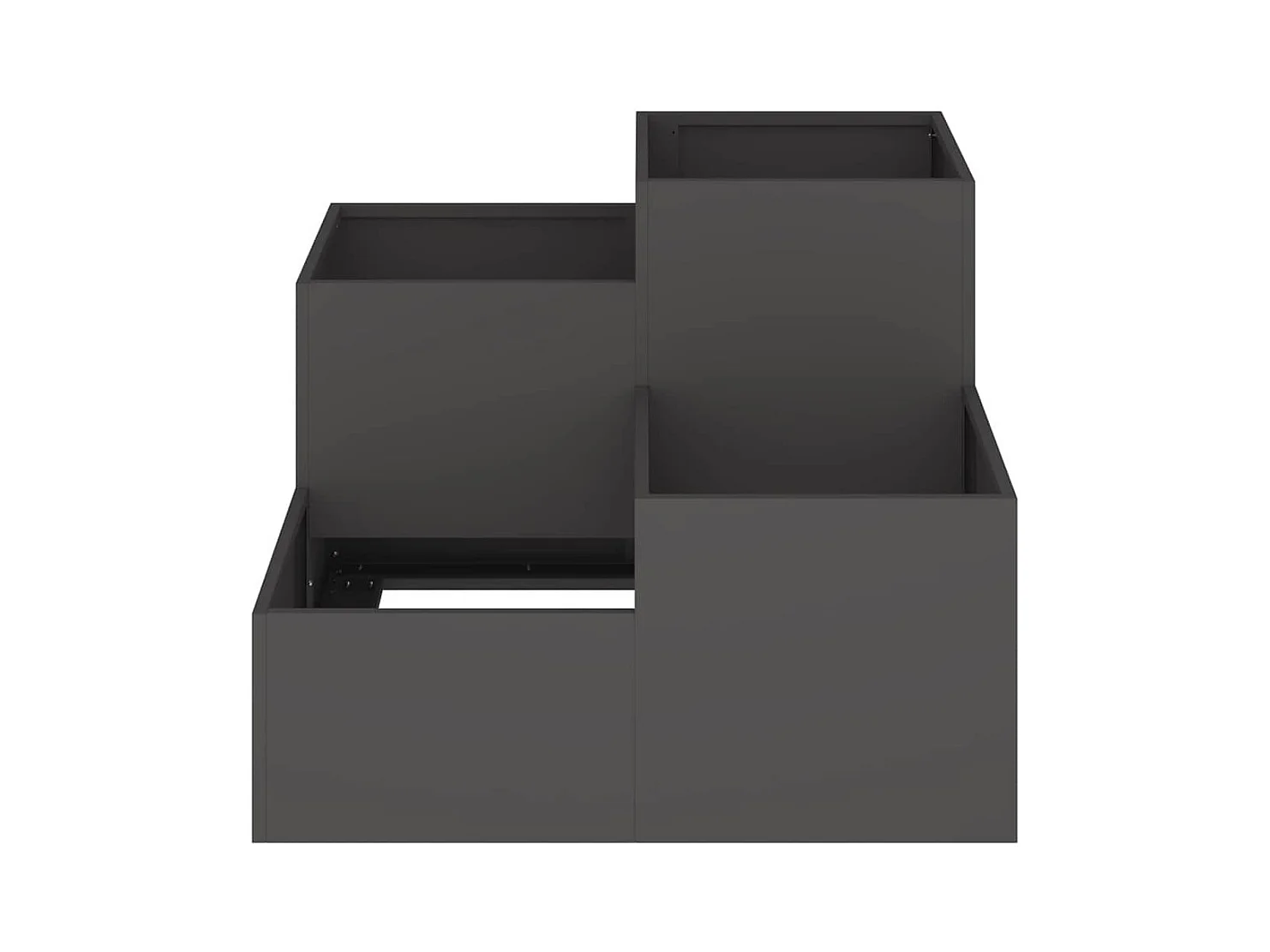 Maceta para Jardín | Jardinera | Macetero Negro 80 x 80 x 60 cm Acero