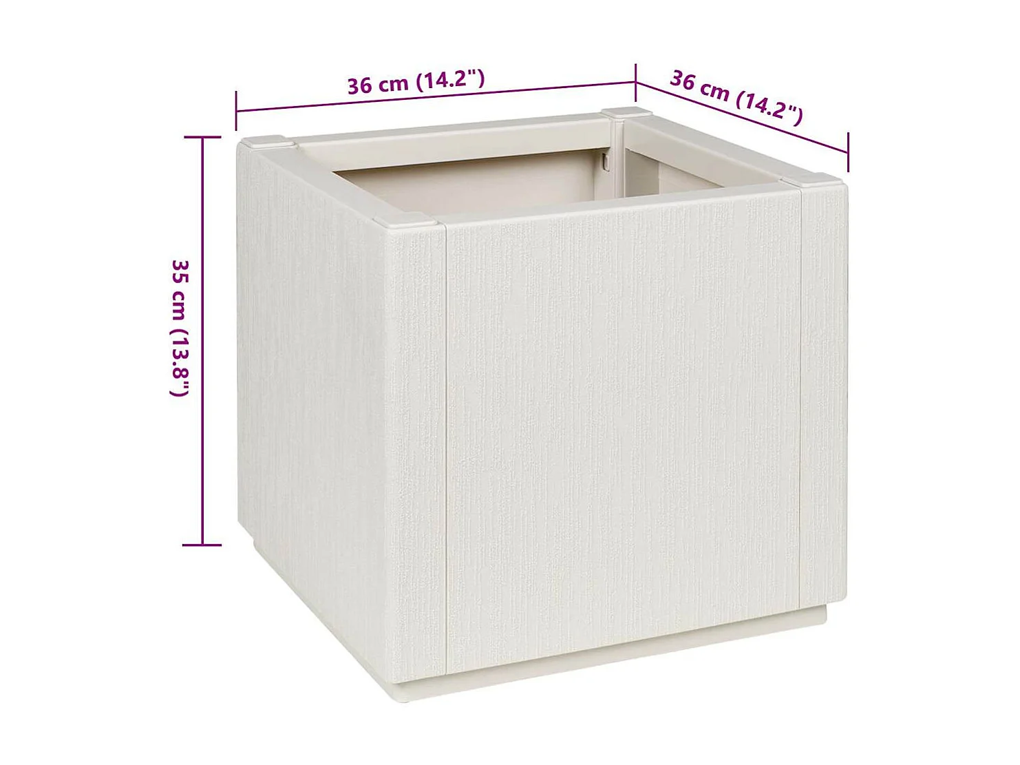 Maceta para Jardín | Jardinera | Macetero Blanco 36 x 36 x 35 cm Polipropileno