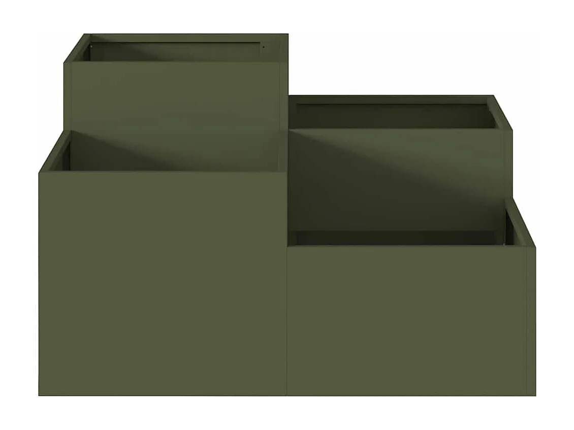 Cache-pot de jardin | Jardinière Vert olive 100 x 100 x 48 cm Acier
