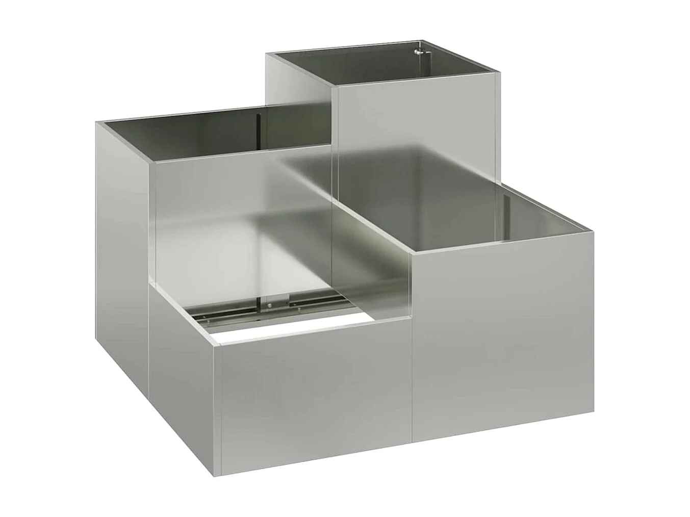 Maceta para Jardín | Jardinera | Macetero Plateado 80 x 80 x 60 cm Acero galvanizado