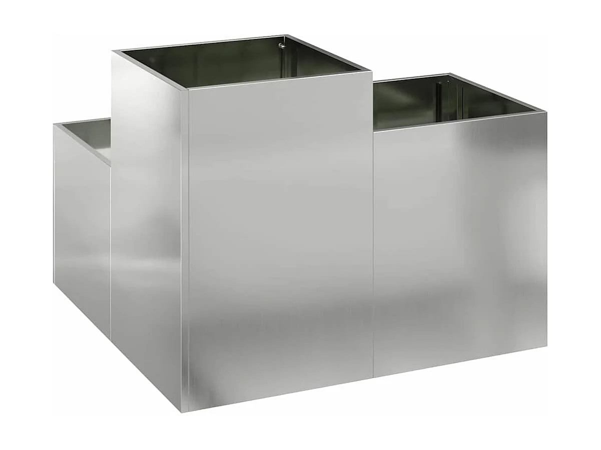 Maceta para Jardín | Jardinera | Macetero Plateado 80 x 80 x 60 cm Acero galvanizado
