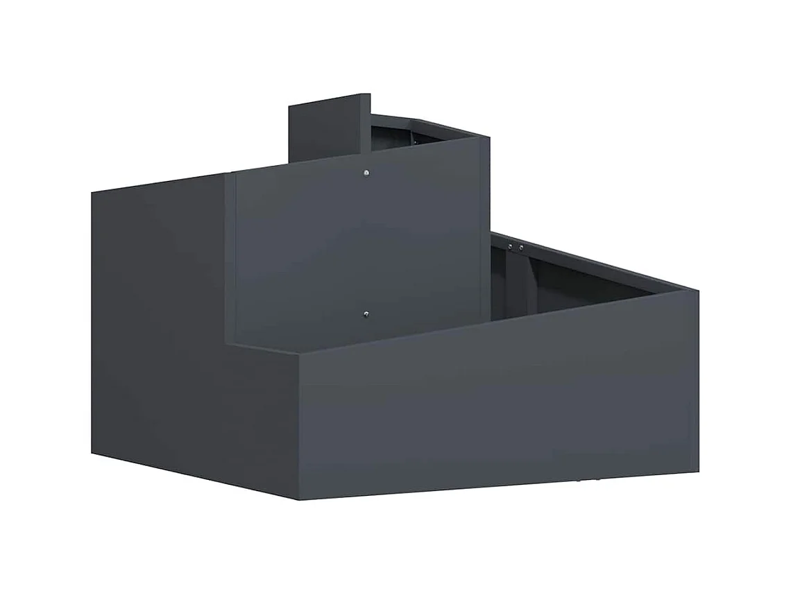 Maceta para Jardín | Jardinera | Macetero Antracita 60 x 60 x 50 cm Acero