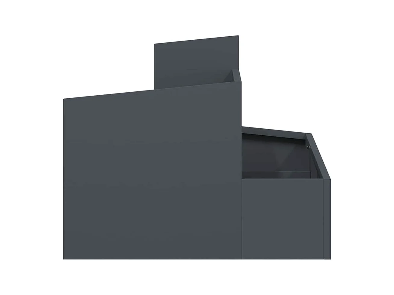 Maceta para Jardín | Jardinera | Macetero Antracita 60 x 60 x 50 cm Acero