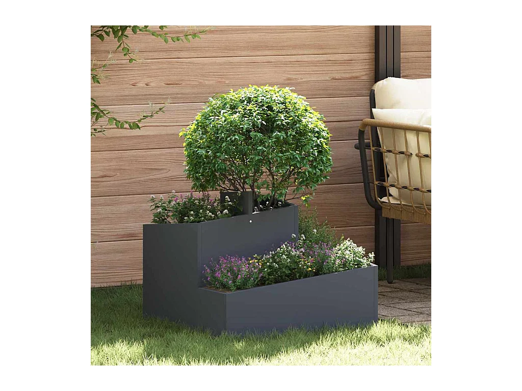 Cache-pot de jardin | Jardinière Anthracite 60 x 60 x 50 cm Acier