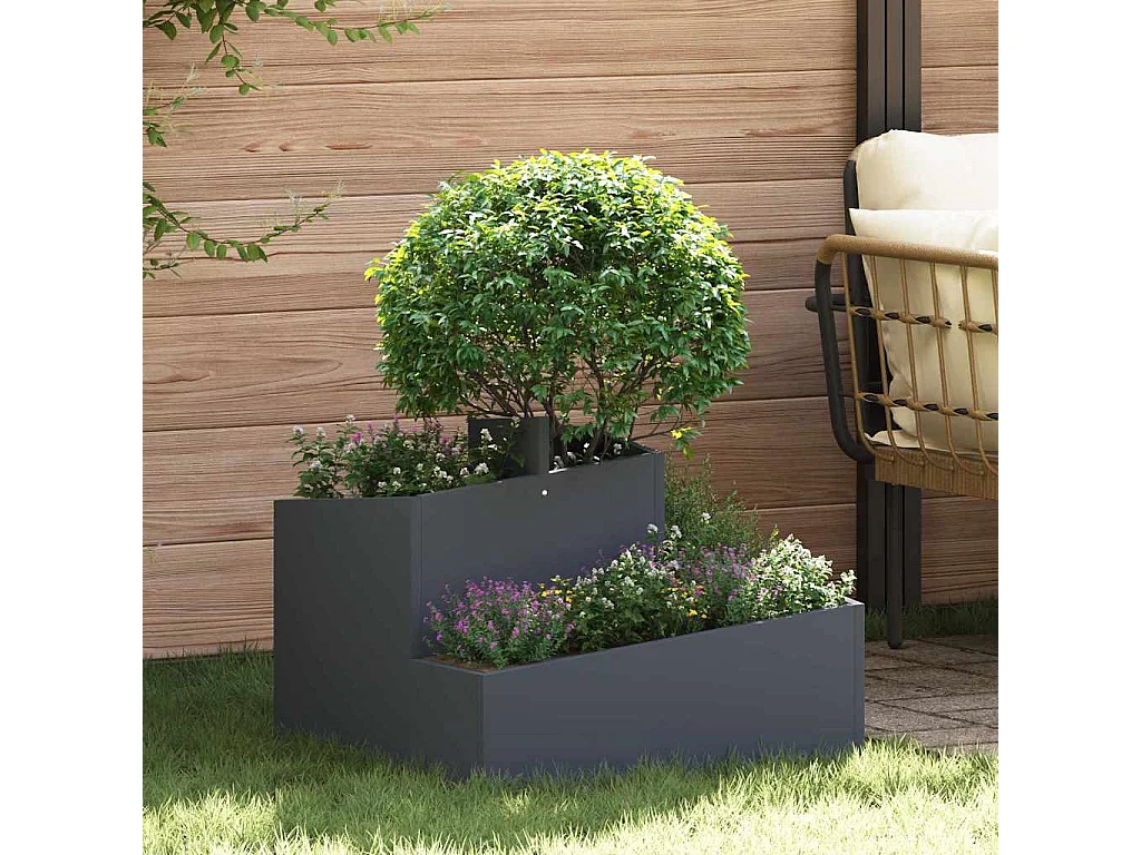 Cache-pot de jardin | Jardinière Anthracite 60 x 60 x 50 cm Acier