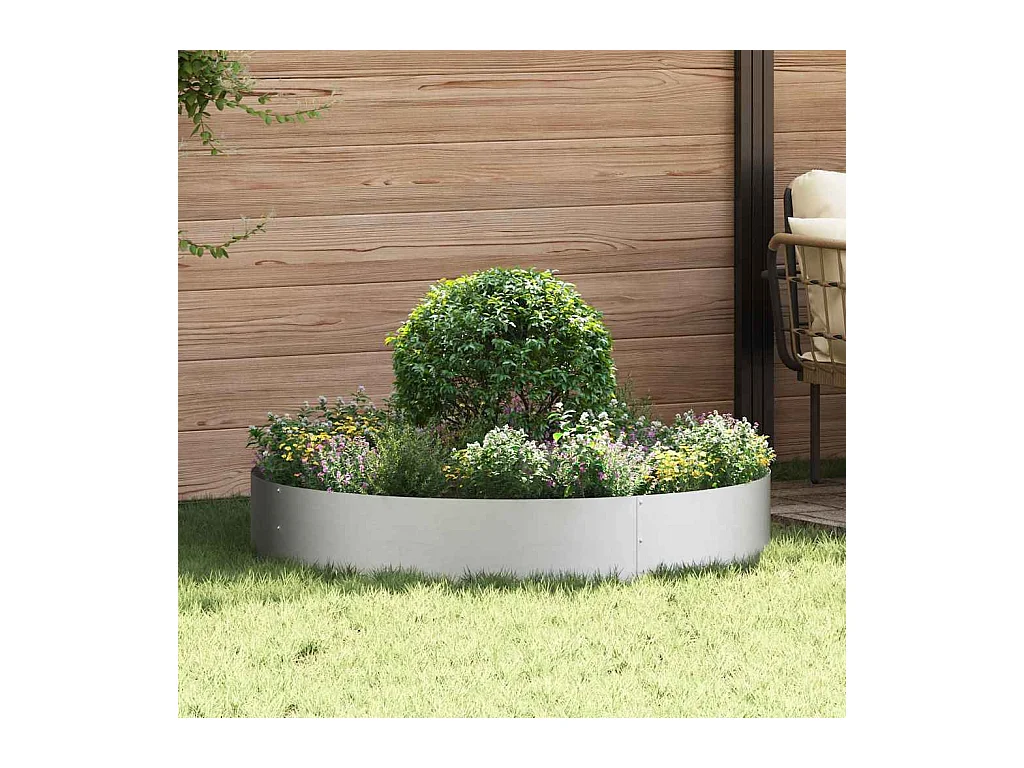 Maceta para Jardín | Jardinera | Macetero Plateado 120 x 120 x 20 cm Acero galvanizado