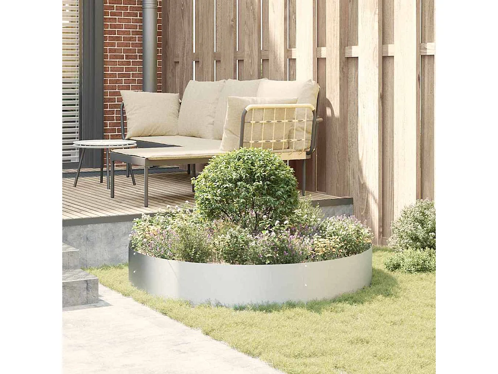 Maceta para Jardín | Jardinera | Macetero Plateado 120 x 120 x 20 cm Acero galvanizado